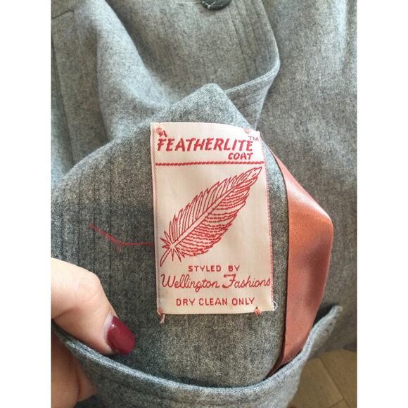 Vtg Womens Wool Long Line Pea Coat Size M L Grey Classic Quiet Luxury Preppy - Picture 2 of 10